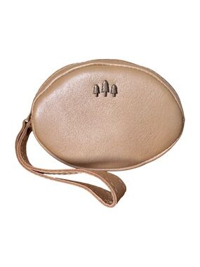 Portland Leather Goods Roswell Pouch Champagne Gold Wrist Strap